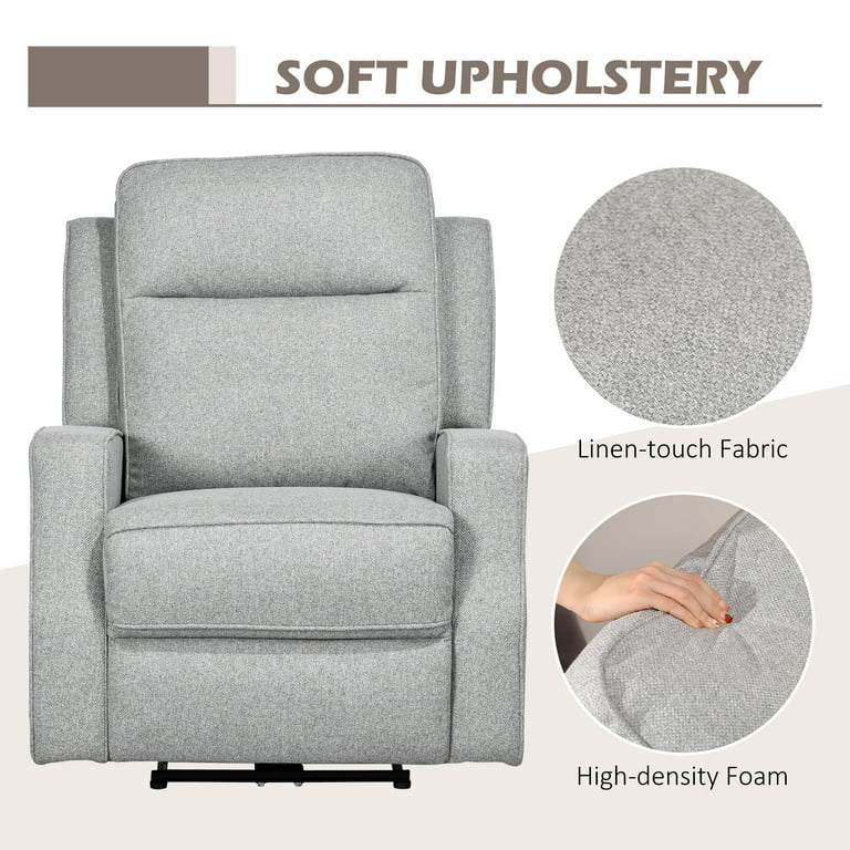 HomCom Linen Recliner Grey Walmart
