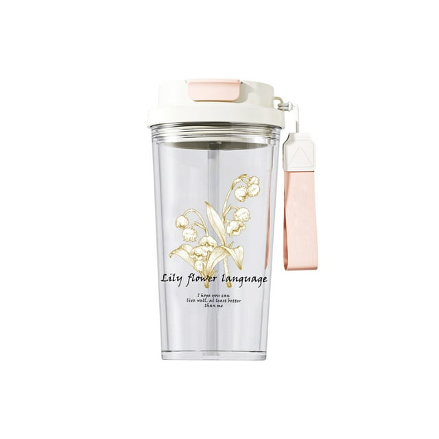 Suzuran Double-drink Coffee Plastic Cups Fashionable Car Straw Cups Large Capacity Beautiful Gift Cups