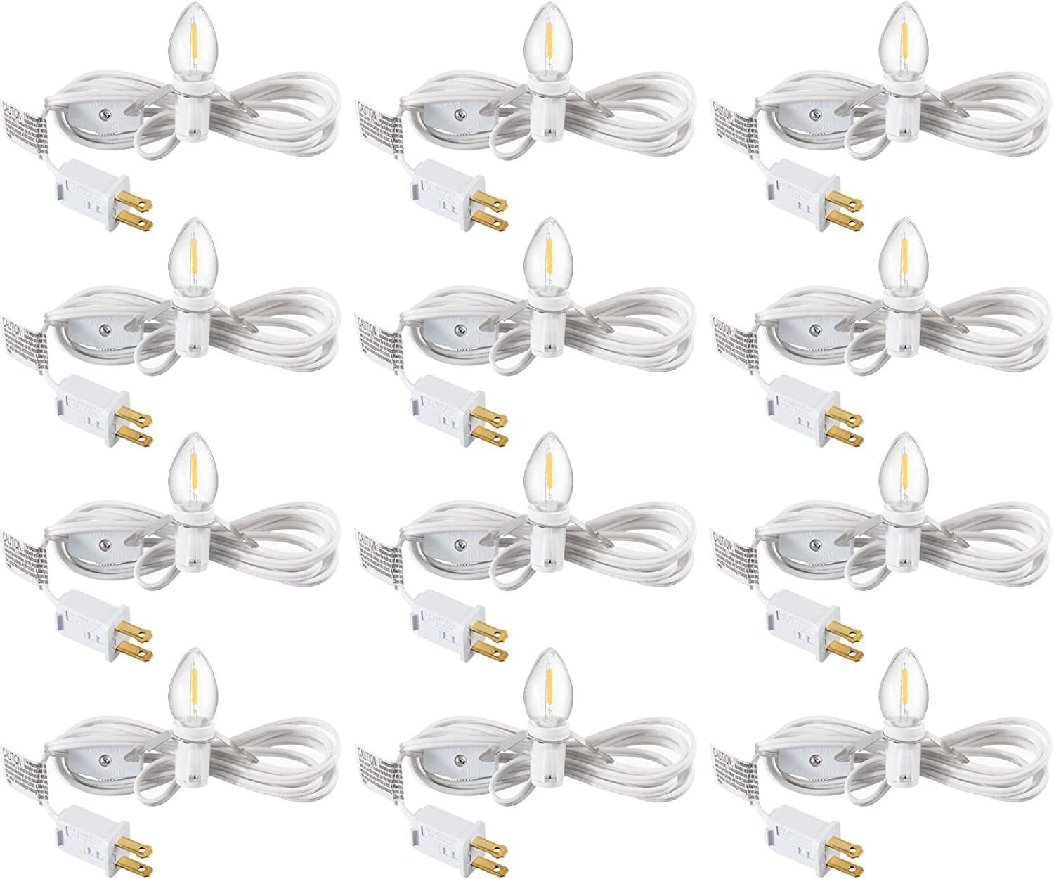 Jcwfuno Village Lights Accessory Cord with LED Light Bulb Blow Mold