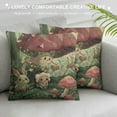 thumbnail image 3 of Qinduosi Family Little Mushroom Throw Pillow Covers Square Home Decorative Cushion Pillowcase  White, 3 of 5