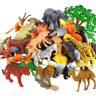 53 Piece Animal Figure Set - Educational Zoo Animals and Jungle Animals for Kids, Children, Toddlers