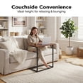 thumbnail image 4 of C Shaped End Sofa Table, TV Tray Couch  Side Table for Living Room, Bedroom, With widened tabletop,27"(H) x 21.1"(W) x 11.4"(D), Brown, 4 of 12