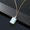 thumbnail image 4 of Gem Stone King 18K Yellow Gold Plated Silver Sky Blue Topaz and White Topaz Pendant Necklace for Women (20.33 Cttw, Emerald Cut 18X13MM, With 18 inch Silver Chain), 4 of 4