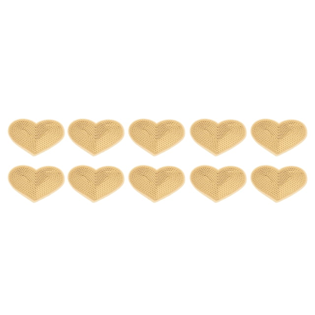 10 parches de corazón para planchar, cubrir imperfecciones, agujeros, lentejuelas doradas, parche bordado con forma de corazón para coser y manualidades.