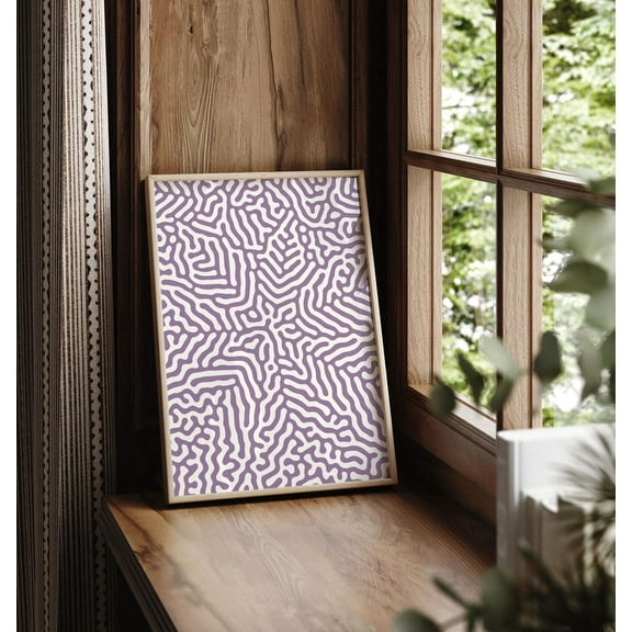 Mauve Wall Art, Mauve Purple Abstract Wall Art, Minimalist Lavender Above The Bed Art Poster, Mcm Wall Art Home Decor, Unframed Canvas Size 24x36