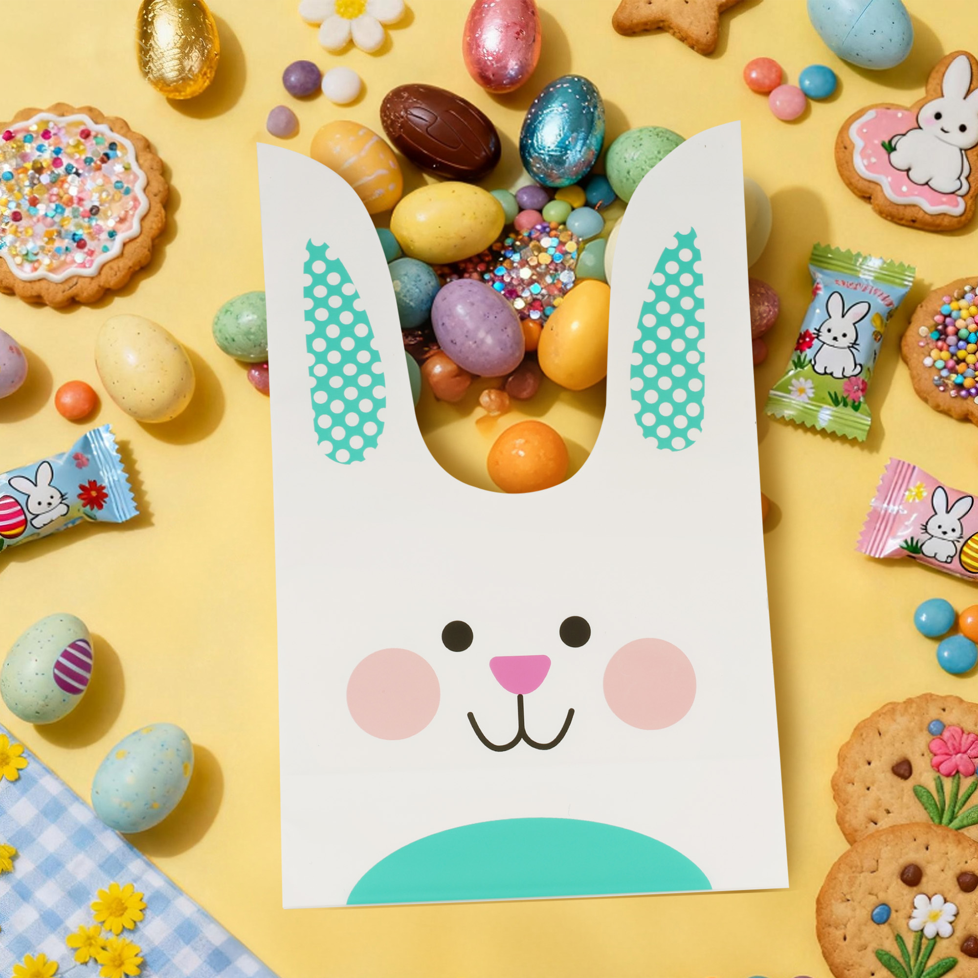 Way to Celebrate! 8 Bunny Treat Bag, Novelty, PEVA, 8 Pieces