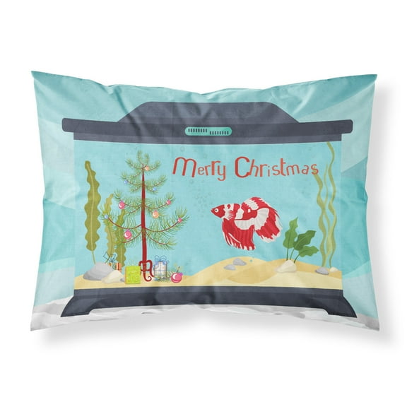 Veil Tail Betta Merry Christmas Fabric Standard Pillowcase CK4533PILLOWCASE