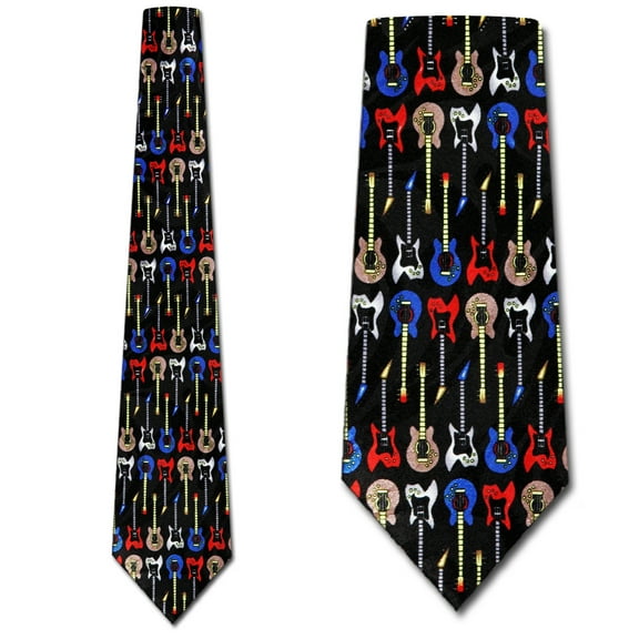 Electric Guitar (Black) Necktie Mens Tie by Tieguy