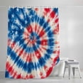 thumbnail image 4 of Blue Red American Flag Shower Curtain Set, Waterproof Shower Curtains for Bathroom, Abstract Art USA Tie-dye Washable Fabric Cloth Bath Curtain for Bathtub Decoration with Hooks 66x72 Inches, 4 of 9