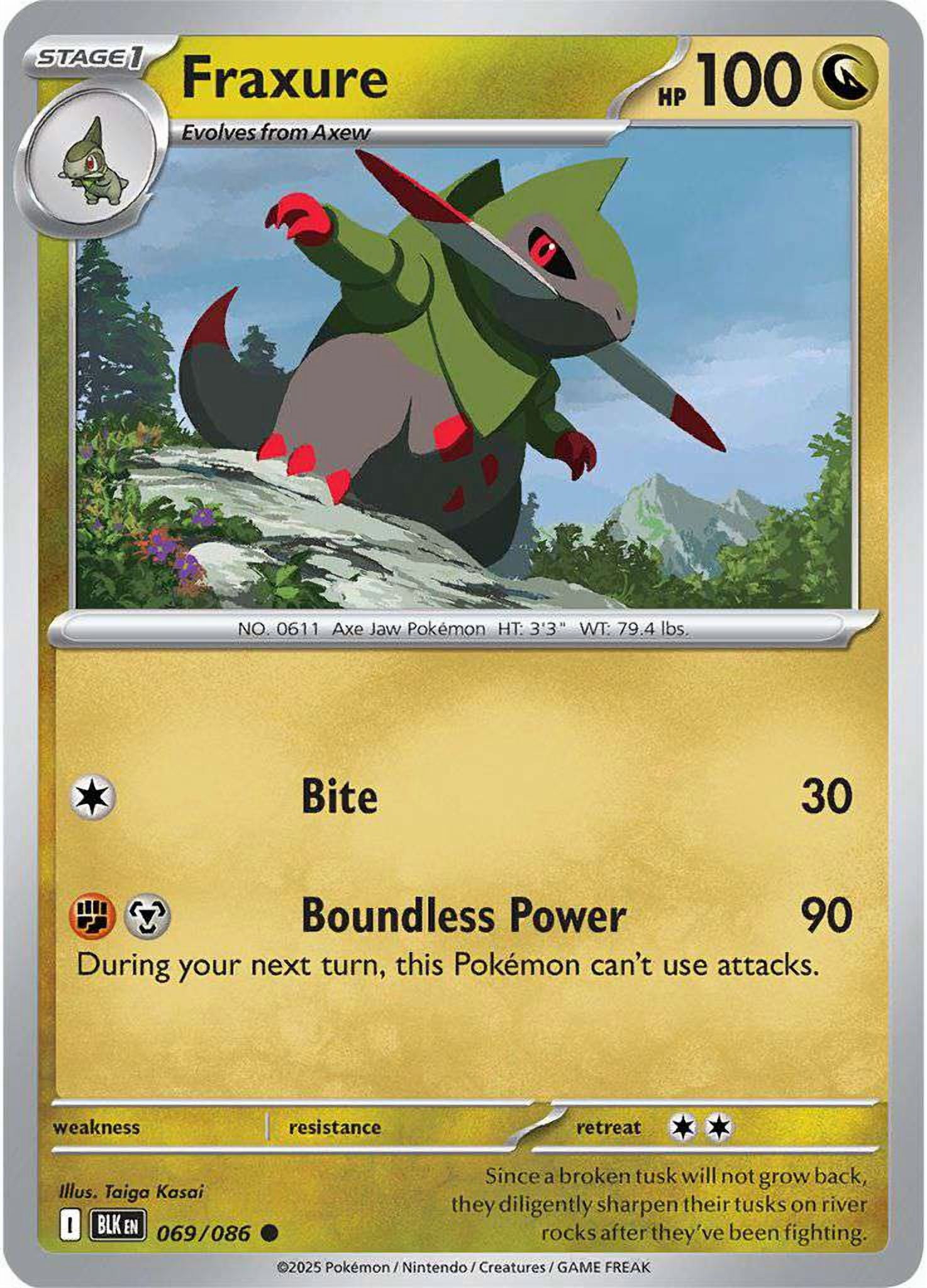 Pokemon Black Bolt Common Axew #68 - Walmart.com