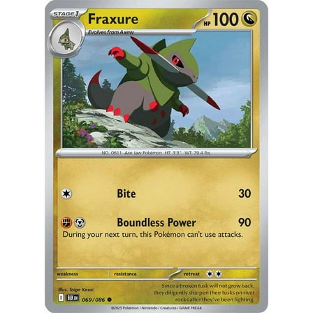 Pokemon Black Bolt Common Fraxure #69