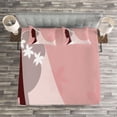 thumbnail image 3 of Ambesonne Pink White Quilted Bedspread Set 3 Pcs, Bride Wedding Dress, King Size, Pale Pink and White, 3 of 3