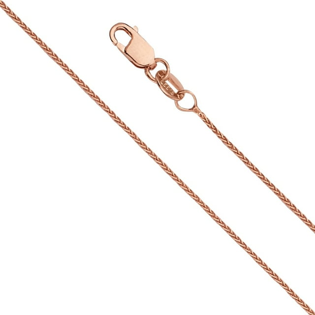 Precious Stars 14K Rose Gold 0.9-mm Thin & Dainty Round Wheat Chain