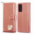thumbnail image 3 of Sparkling Rose Gold Leather Phone Case For Samsung Galaxy A52/A52S/A12/M12 - Women's Love Cover For Samsung Galaxy A53 A13, 3 of 4