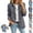 Dark Gray, variant on Womens Ruffled Denim Jacket Long Sleeve Button Down Coat Casual Lapel Loose Fit Outerwear for Spring Fall Wear