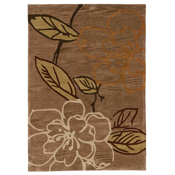 Linon Trio Space Dyed Floral Area Rug