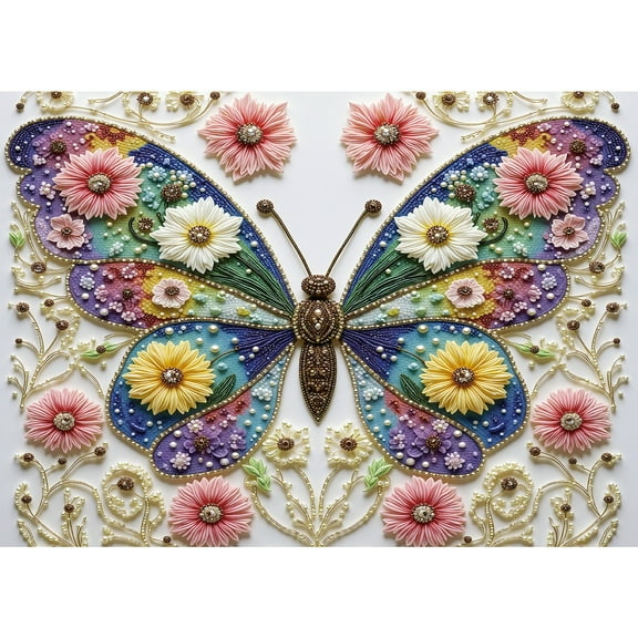 Butterfly Puzzles for Adults 1000 Pieces, Difficult Animal Plant Jigsaw Puzzles, Colorful Flower 1000 Piece Puzzle for Adults, Impossible Puzzle Family Games
