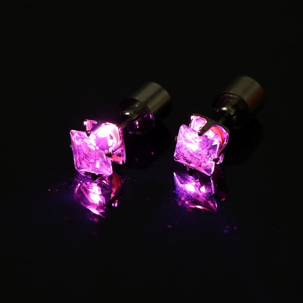 Pendientes luminosos LED con forma de diamante, pendientes coloridos y parpadeantes con luces LED.