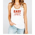 thumbnail image 2 of Easy Tiger Tank Top for Women and Teens Trendy Easy Text with Red Tiger Graphic Shirt White Tank Top Large, 2 of 4
