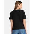 thumbnail image 3 of Time and Tru Women's Sweater Tee with Short Sleeves, Lightweight, Sizes XS-XXXL, 3 of 5