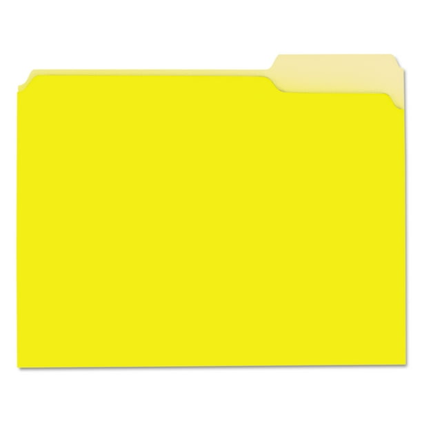 Universal Interior File Folders, 1/3Cut Tabs, Letter Size, Yellow, 100