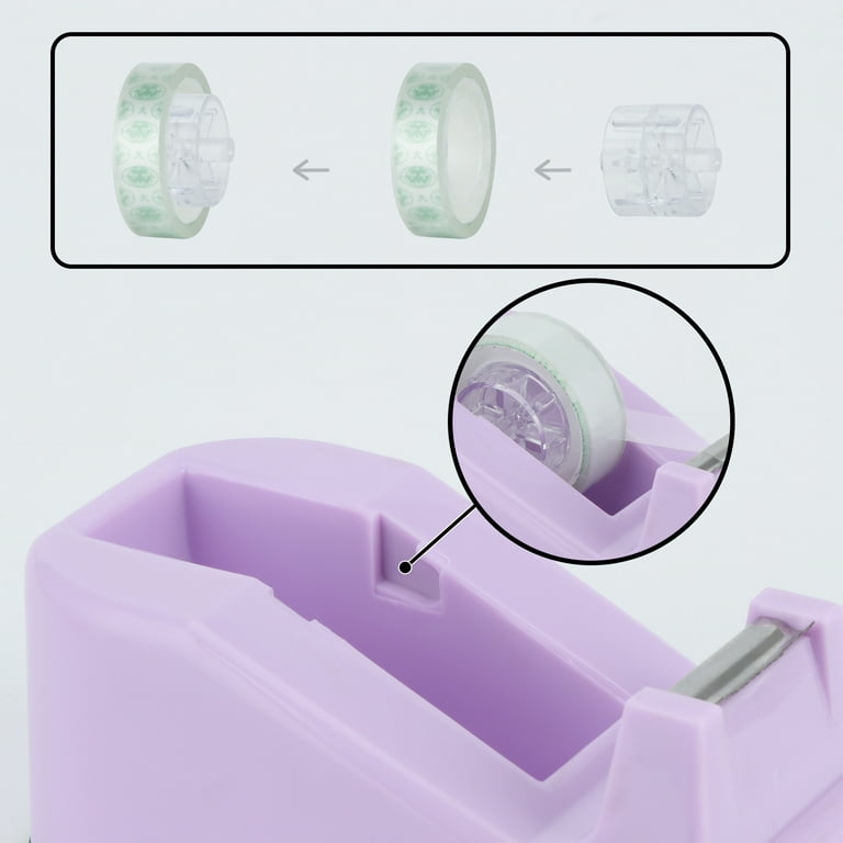Desktop Tape Dispenser Non-Skid Tape Roll Dispenser Holder for Desk  Supplies Office, Home and School (Purple)