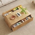 thumbnail image 7 of 47.2 in Mid-Century Modern Coffee Table, Fluted Accent with Large Storage Drawer,Natural, 7 of 7