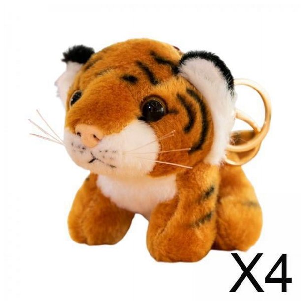 Llavero de peluche de tigre,Llavero de peluche de animal de peluche para jardín de infantes,Mini animal de peluche para colgar mochilas,Llavero de peluche pequeño y lindo para regalos de