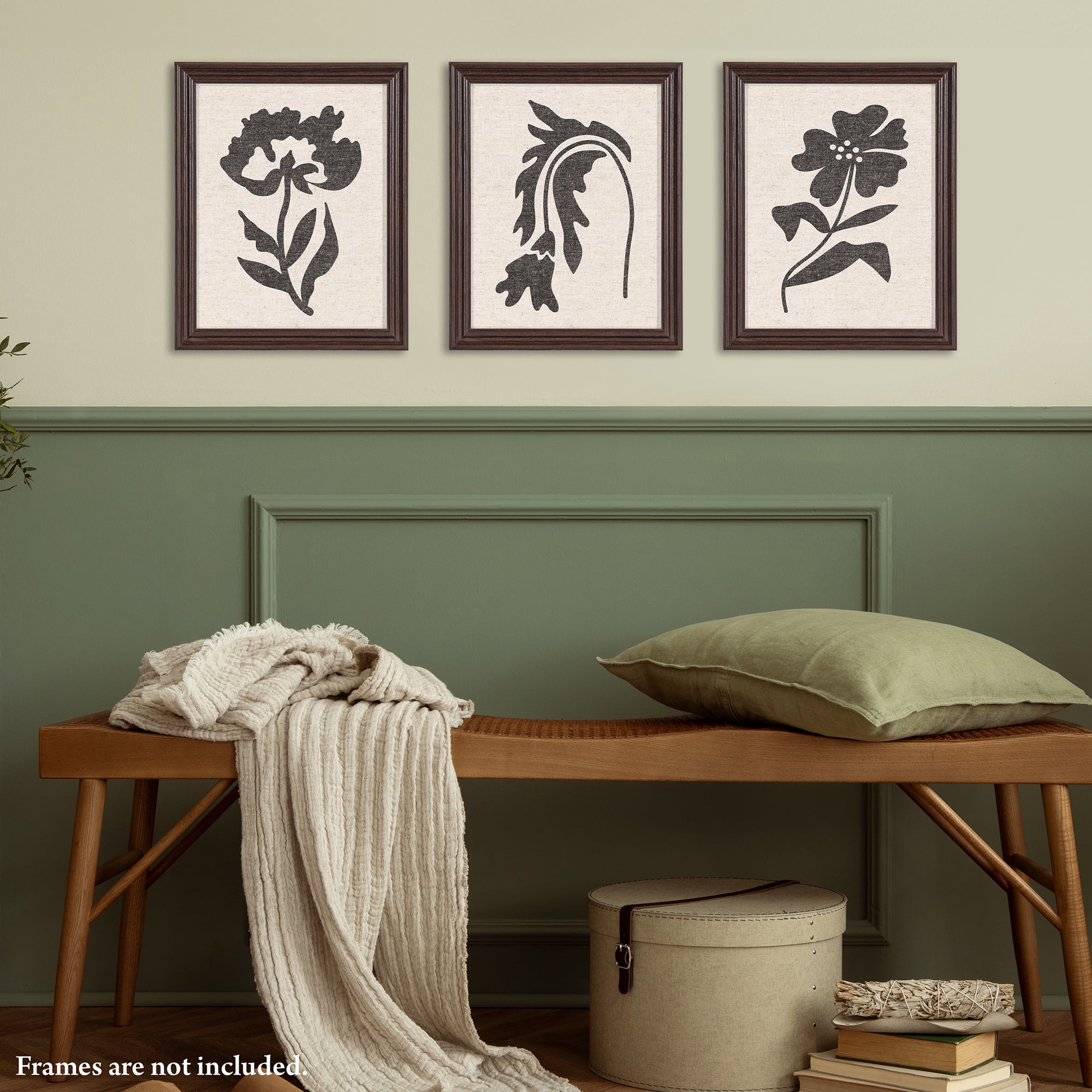 DesignOvation Scandi Floral Gray Unframed Art Prints 11” x 14” Set of 3 by The Creative Bunch Studio