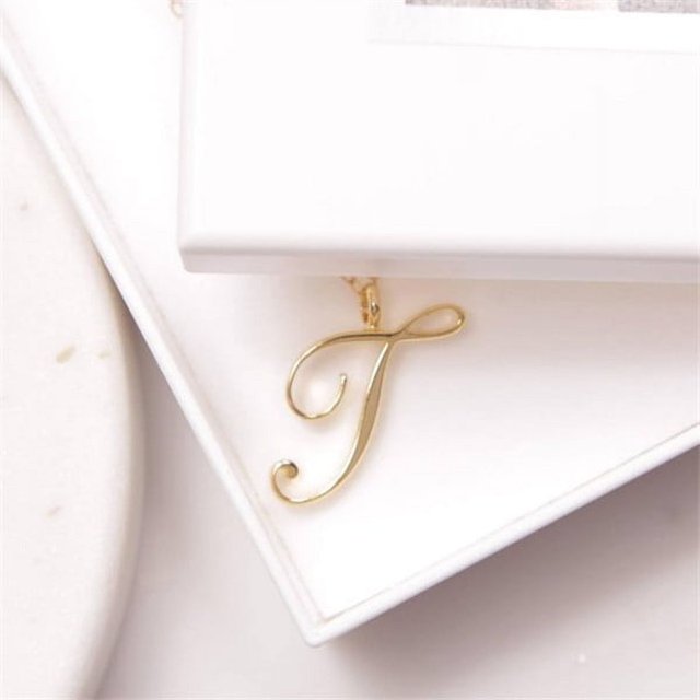 Petit Collier Alphabet Cursif 26 Lettres A-Z Logo Tag Symbole Pendentif Chaîne Clavicule