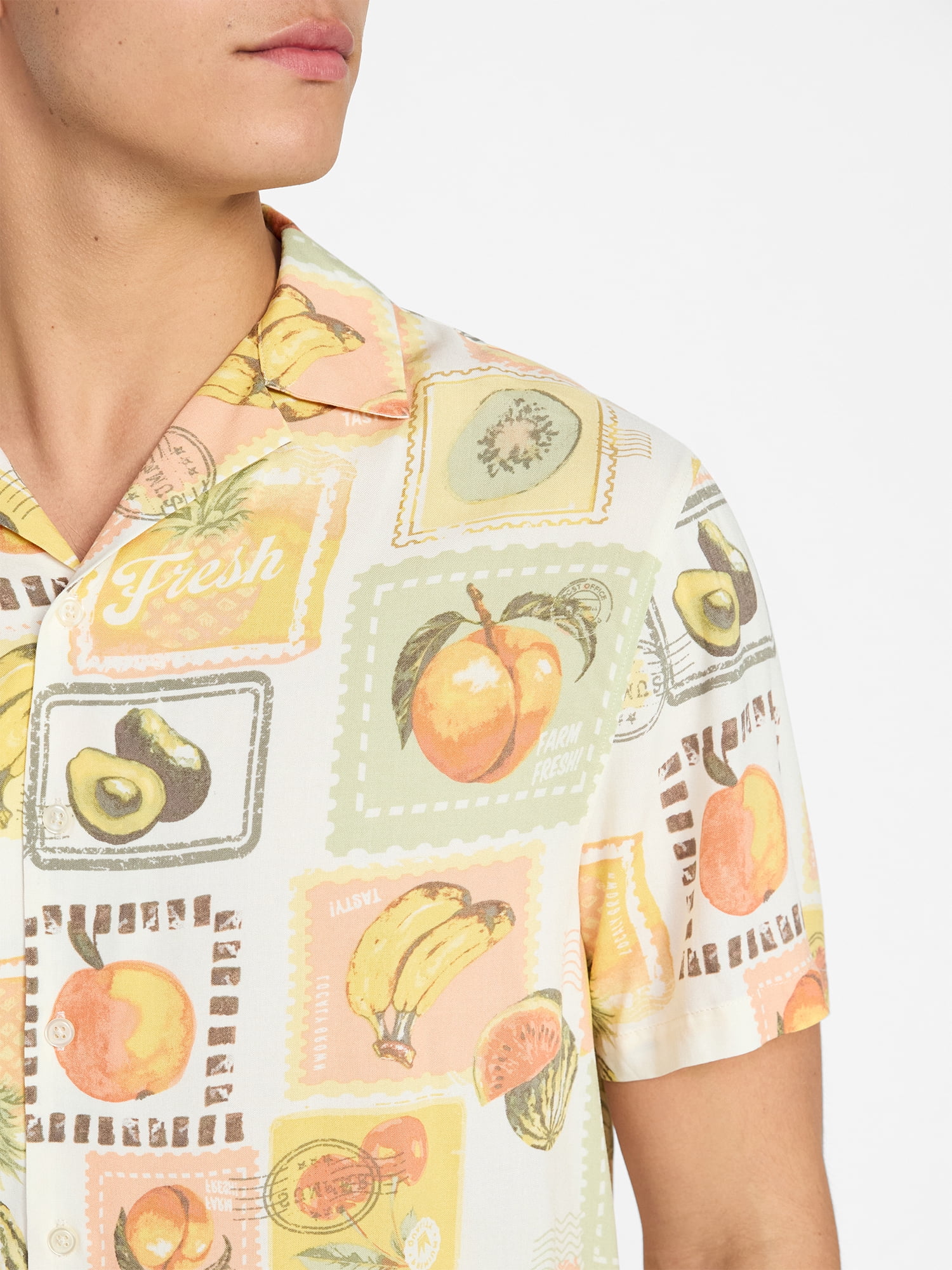 No Boundaries Rayon Shirt with Short Sleeves, Men's and Big & Tall XS-4XLT