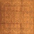 thumbnail image 1 of Ahgly Company Indoor Square Oriental Orange Industrial Area Rugs, 4' Square, 1 of 4