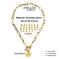 thumbnail image 2 of Stainless Steel Paper Clip Link Chain Customize Letter Initial Alphabet Pendant Necklace For Women Toggle Choker Name Jewelry, 2 of 6