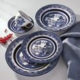 thumbnail image 2 of Oxford Flamingo, Blue Willow Porcelain 20 Piece Dinnerware Set, Service for 4, 2 of 7