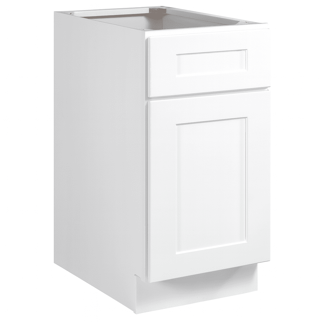 Design House Brookings 15" W x 24" D x 34" H Solid Wood Ready to Assemble Shaker Base Kitchen Cabinet, White