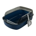 thumbnail image 2 of Caja de arena para gatos Yinane inodoro grande resistente a las manchas fácil de limpiar escudo de dispersión semicerrado Azul, 2 of 8