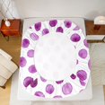 thumbnail image 5 of Manfei Circle Ciecular Pattern Twin Sheet Sets,Ink Polka Dot Twin Fitted Sheet,White Purple Flat Sheet For Teens,Ultra Soft Home Decor,3 Pieces, 5 of 7