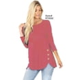 thumbnail image 2 of 3/4 Sleeve Round Neck Top with Buttons, 2 of 2