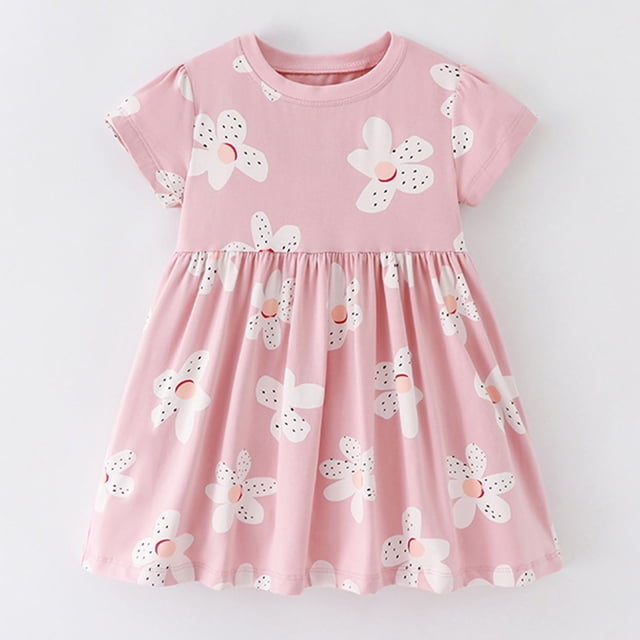WEAIXIMIUNG Pureborn Robe pour Bébé et Tout-Petit Fille Manches Courtes et Longues Coton Tenue de Jeu Robes 120