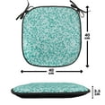 thumbnail image 4 of Turquoise Chair Seating Cushion Set of 4, Abstract Triangle Shape in Modern Contemporary Geometrical Design Art, Seat Pads for Office with Anti-slip Backing, 16"x16", Turquoise Teal, by Ambesonne, 4 of 7