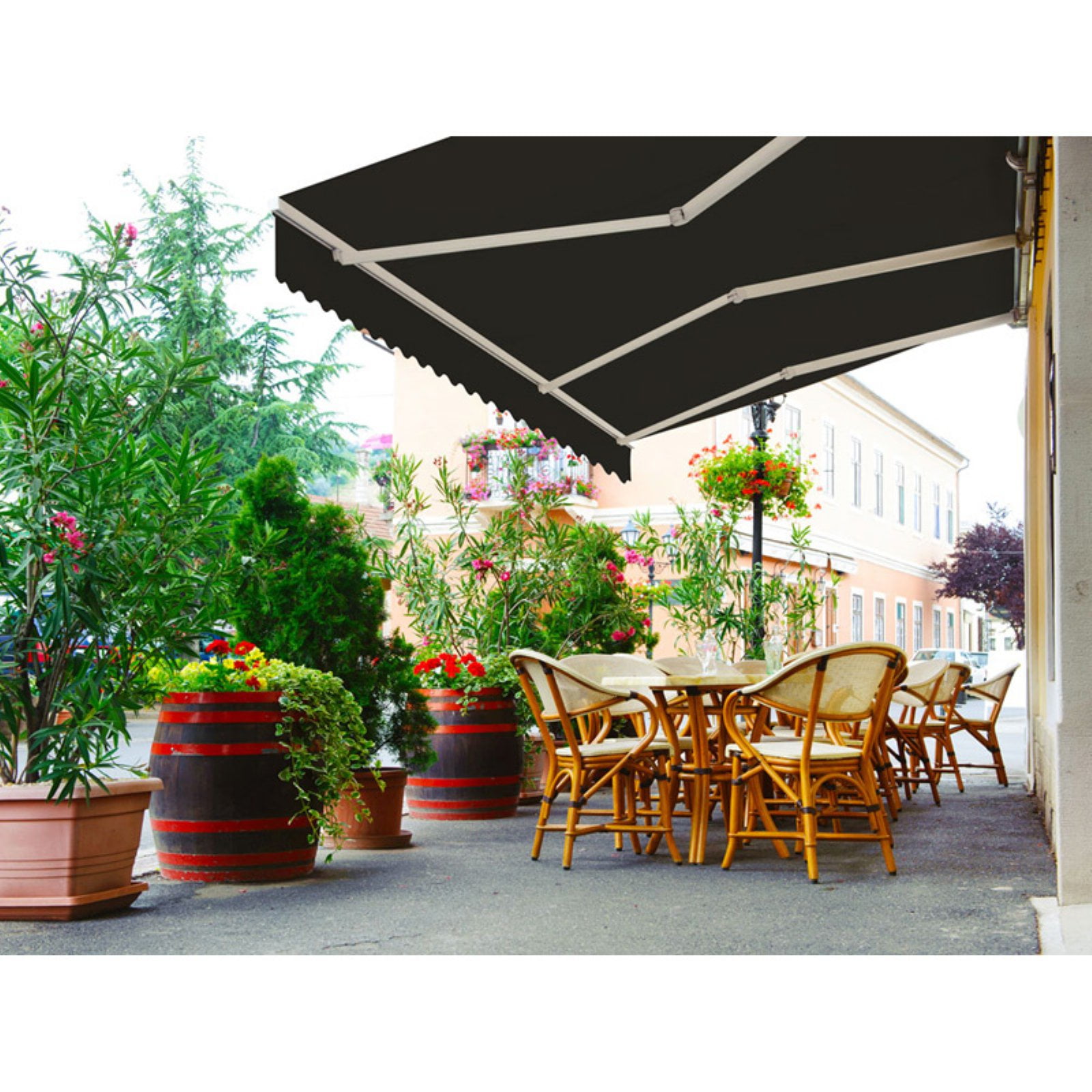 Advaning Luxury Series 10x8 ft. Manual Retractable Sunshade Awning - Black