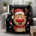 thumbnail image 2 of Merry Christmas Blanket Soft Cozy Warm Throw Blanket for Couch, Plush Fuzzy Flannel Fleece Blankets for Sofa, Winter Cartoon Xmas Deer Snowflake Bed Blankets Lightweight Gifts for Women, 40"x60", 2 of 9