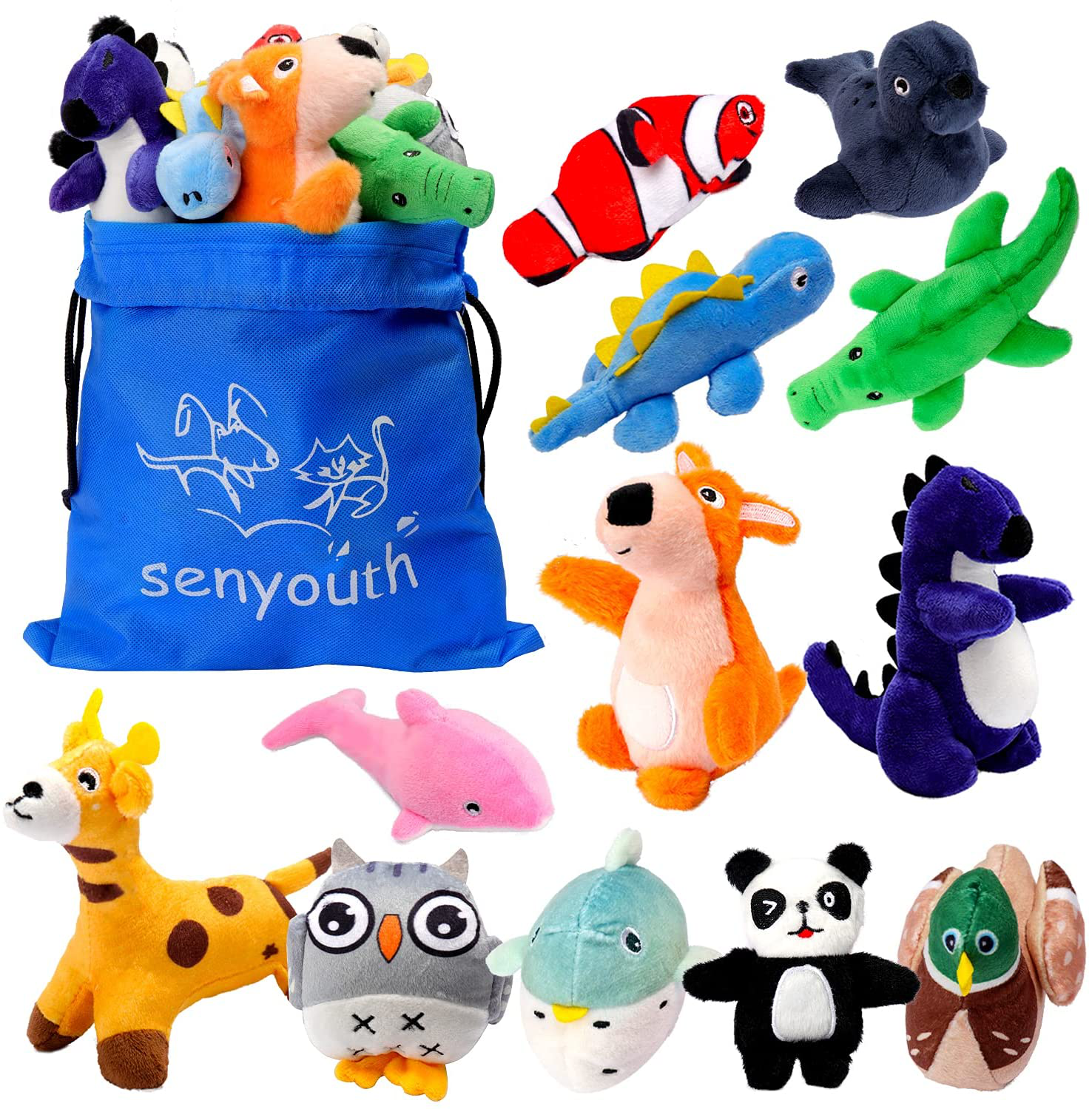 for Small Medium Size Dogs Bulk Stuffed Dog Squeaky Toys with Squeakers Cute Small Puppy Chew Toys 18 PCS Squeaky Plush Toys for Dogs