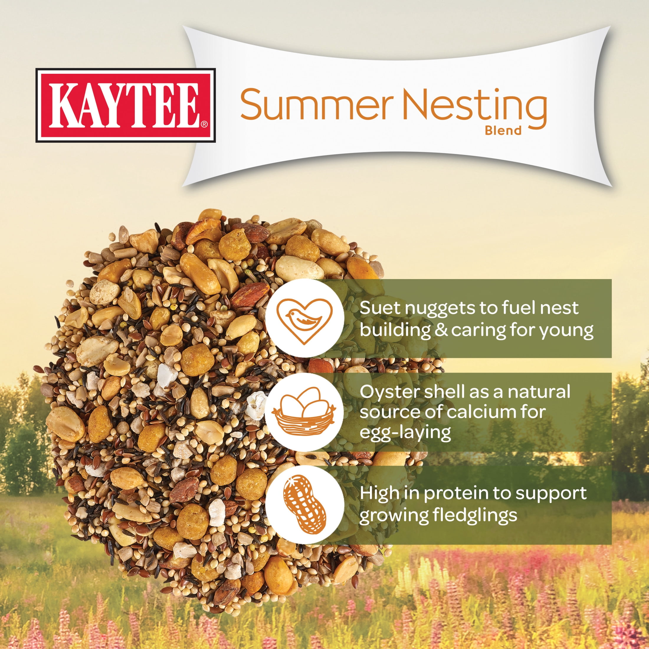 Kaytee Summer Nesting Blend Bird Seed, 8 lbs, 1 Bag