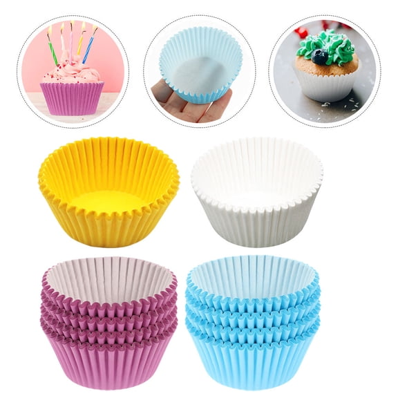 KONTONTY Cupcake Liners Assorted Color Non-Stick Baking Cups Easy Demould 400Pcs