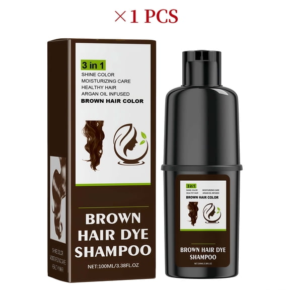 Hair Dye Shampoo for Gray Hair, Herbal Shampoo, Gray Covering Shampoo for Women & Men (Coffee)