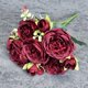 thumbnail image 1 of XmhyTop 2 piezas de flores artificiales de tacto real, flores falsas para decoración del hogar,arreglo de ramo de flores artificiales para decoración (rojo vino, 12,2 pulgadas de largo), 1 of 5