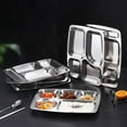 thumbnail image 2 of Necvior Stainless Steel Divided Plate Rectangular Dinner Trays Divided Dinner Plates, 2 of 13
