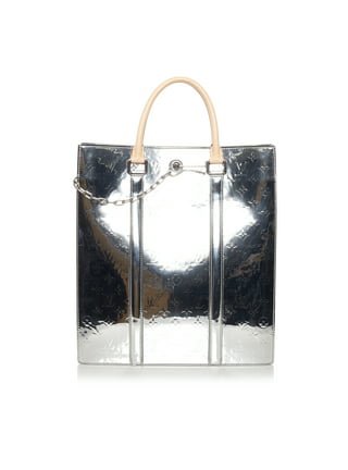 Louis Vuitton Monogram Mirror Sack Plastic Tote Bag Silver Patent