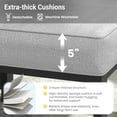 thumbnail image 5 of Heynemo Patio Metal Ottomans Footstools Set of 2, Outdoor Footrest Set with Removable Cushions for Couch, Black, 5 of 7